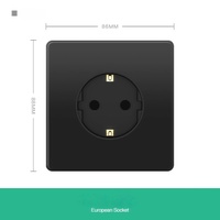 Enchufe de pared Schuko gris estándar del Reino Unido, doble polo, para panel eléctrico doméstico, toma de corriente de 220-250V