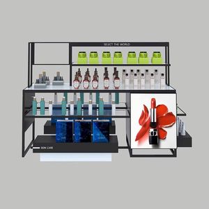 Conception d'affichage de cosmétiques de gondole en acier inoxydable et MDF directe d'usine pour les meubles de magasin Magasin optimal pour vitrine - Product Image 4