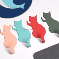 Offre Spéciale mignon chat queue forme décorative métal mur porte vêtements manteau crochet support fer chat clé cintre