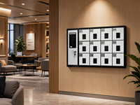 Casillero de Carga para Teléfonos Inteligentes Montado en la Pared con 12 Puertas, Estación de Carga USB Segura para Teléfonos Móviles, Gabinete de Almacenamiento para Escuela, Gimnasio, Oficina