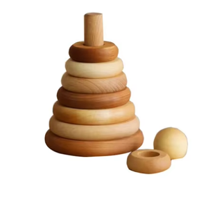 Bằng gỗ mini kim tự tháp Stacker bằng gỗ kim tự tháp xếp chồng tháp đồ chơi - Product Image 3