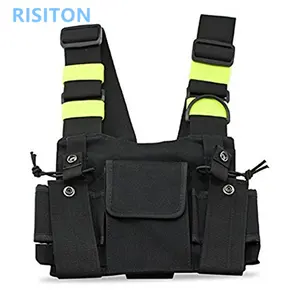 Bright Green 2017 Nieuwe Nylon Twee Manier Radio Pouch Borst Pack Pocket Walkie Talkie Bag Holder Carry Case Voor Baofeng UV-5R PT-18A