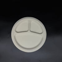 Plateau alimentaire à 9 compartiments du fabricant, pack combo Thali, plat divisé, plateau rond pour servir les repas, plateau en amidon de maïs