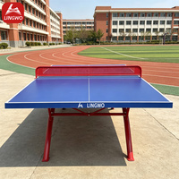 Table de tennis de table extérieure résistante aux intempéries, panneau SMC, cadre en acier thermolaqué, 4,92 x 9,5 pieds, pour jardin et aire de jeux, certifiée CE