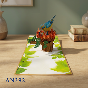 Cartes Pop Art Artisanales en Papier sur le Thème des Oiseaux, Meilleures Ventes, du Vietnam, Cadeaux pour la Saint-Valentin, la Fête des Mères et Thanksgiving - Product Image 4