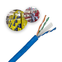 Kabel CAT6 UTP yang Dapat Disesuaikan 23AWG Konduktor Padat 8 Konduktor OEM 305m 1000ft Kotak dengan Lan Pusat Data Berkepadatan Tinggi