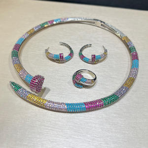 XILIANGFEIZI Conjunto de joyas Cobre Circón Transfronterizo Superventas Lujo, Collar de gama alta de moda - Product Image 2