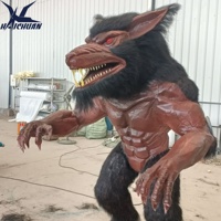Modèle animatronique personnalisé, robot loup réaliste en 3D pour la décoration de maison hantée, parc à thème d'Halloween, exposition