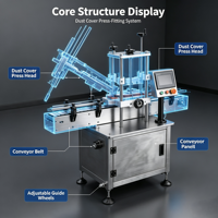 Machine automatique de capsulage de couvercles anti-poussière pour boîtes en métal et plastique avec moteur, pour boîtes en fer blanc, en verre et bouteilles d'huile