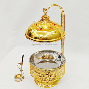 Asılı kapak büfe otel ziyafet ekipmanları ile ikram için yeni tasarım toplu altın reşo çanak gıda ısıtıcısı paslanmaz çelik - Product Image 1