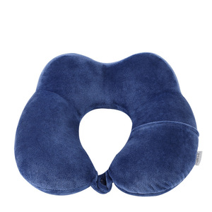 Almohada de cuello en forma de U con doble soporte, color gris oscuro, 28x26x14cm, almohada de viaje portátil para siesta en la oficina, diseño cómodo - Product Image 2