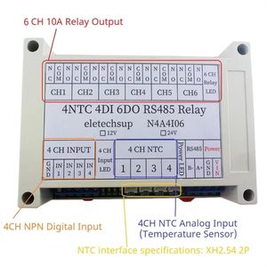 Bssy 14CH N4A4I06 4AI-4DI-6DO ตัวเก็บอุณหภูมิ NTC-20-+ 125องศาเซลเซียสอินพุตแบบอะนาล็อกอินพุตแยกรีเลย์เอาต์พุต NPN โฟโตอิเล็กท์พุท <span class=keywords><strong>M</strong></span> - Product Image 3