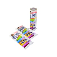 Rouleau d'étiquettes brillantes colorées de qualité supérieure pour le branding des bouteilles de shampoing, de détergent et de cosmétiques
