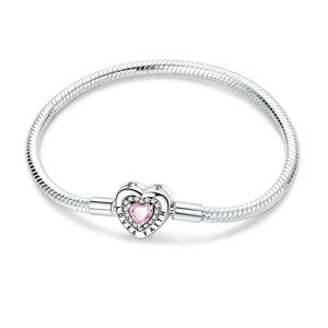 Perles de pendentif en zircon plaqué argent sur cuivre blanc - Accessoire de bricolage pour enfants. Nouvelle série de pendentifs/charms en forme de cœur sur le thème de l'amour. - Product Image 2