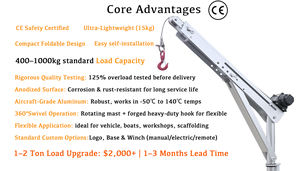 <span class=keywords><strong>Grue</strong></span> en alliage d'aluminium légère, portable et pliable pour atelier, petites machines, camping-car, <span class=keywords><strong>remorque</strong></span>, camionnette, fourgonnette et bateau - Product Image 6