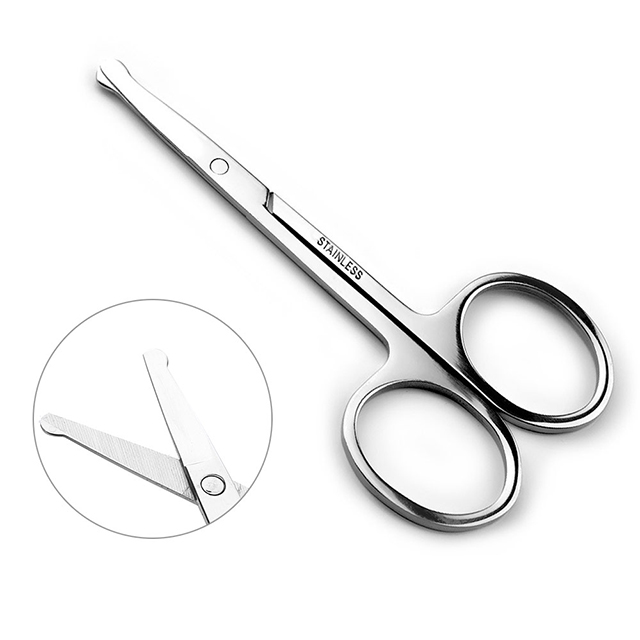 Фирменная торговая марка Lameila, ножницы для удаления волос в носу, ножницы для красоты с круглой головкой, ножницы для бровей из нержавеющей стали, оптовая продажа A0403