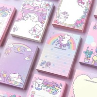 Ensemble de bloc-notes personnalisé Bloc-notes Kawaii Papeterie Bureau Gradient Matériel Escolar Branded Note Sticky Notes
