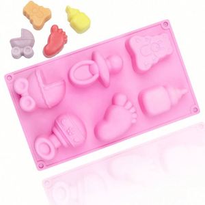 Moules écologiques pour la fabrication de bougies et de savons, logo personnalisé, moule en silicone à 6 cavités en forme de téton et de pied, outils de pâtisserie, moules OEM/ODM - Product Image 1