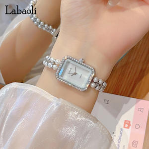 นาฬิกาข้อมือลูกปัดมุกสีขาวสไตล์วินเทจสุดหรู นาฬิกาควอทซ์ที่มีเอกลักษณ์และสง่างาม - Product Image 5