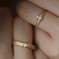 Bague de couple en diamant HPHT cultivé en laboratoire certifié NGTC Aimgal, argent 925, style vintage italien brossé, cadeau de fiançailles et de demande en mariage