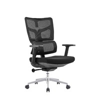 Chaise de bureau exécutive ergonomique en maille noire pour une assise durable et confortable