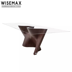 MUEBLES WISEMAX, muebles <span class=keywords><strong>de</strong></span> <span class=keywords><strong>comedor</strong></span> modernos, mesa <span class=keywords><strong>de</strong></span> <span class=keywords><strong>comedor</strong></span> <span class=keywords><strong>rectangular</strong></span> <span class=keywords><strong>de</strong></span> <span class=keywords><strong>vidrio</strong></span> templado, patas <span class=keywords><strong>de</strong></span> madera para restaurante, sala <span class=keywords><strong>de</strong></span> estar - Product Image 6
