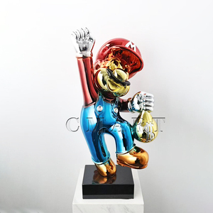 งานประติมากรรมเรซิ่นขนาดใหญ่ 40 ซม. ลายซูเปอร์ฮีโร่ มาริโอ ธีมความรัก วาดด้วยมือ รูปปั้น 3 มิติ สีโครเมียม เงางาม สำหรับงานศิลปะ มาริโอ บราเธอส์ - Product Image 5