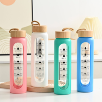 Nouvelle tasse portable en verre borosilicate de 1000 ml avec poignée, couleur macaron, pour cadeau promotionnel