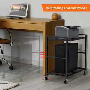 <b>PC</b> Tower <b>Stand</b>, Metal Mobile CPU <b>Stand</b> with Casters, 2-Layer Rolling - Product Image 2