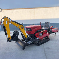 Motoculteur Rotatif Économique Diesel pour Agriculture Jardin, Cultivateur de Ferme 25 CV, Mini-Chenille pour Terres Humides et Sèches