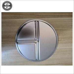 Assiettes pour enfants en acier inoxydable, lot de 3, 20 cm, assiette à compartiments pour le contrôle des portions des tout-petits, sans BPA, passe au lave-vaisselle, plat à collation pour bébé - Product Image 5