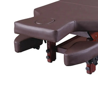 Table de massage thaïlandaise traditionnelle en bois avec réglage manuel des accoudoirs et rangement, pour écoles, gymnases, salons et traitements de ventouses