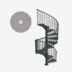 <span class=keywords><strong>Escalier</strong></span> en colimaçon en acier sur mesure Yekalon pour extérieur avec garde-corps et rampes en verre - Product Image 6