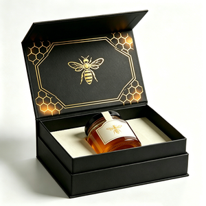 Caja <span class=keywords><strong>de</strong></span> Regalo Magnética Elegante para Envase <span class=keywords><strong>de</strong></span> <span class=keywords><strong>Miel</strong></span> <span class=keywords><strong>de</strong></span> <span class=keywords><strong>Abeja</strong></span>, Empaque <span class=keywords><strong>de</strong></span> Lujo para Botella <span class=keywords><strong>de</strong></span> <span class=keywords><strong>Miel</strong></span> - Product Image 1