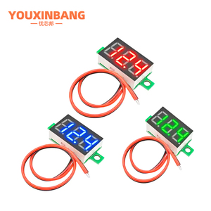 1 cái 0.36 hai-dây DC 4.50 đến 30V <span class=keywords><strong>LCD</strong></span> kỹ thuật số vôn kế voltimetro Red/Blue/GREEN LED Amp Volt Meter đo điện áp Meter - Product Image 6