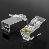 Connecteur Ethernet RJ45 Cat5e 8P8C blindé de haute qualité, en cuivre pur plaqué or, passage direct, meilleure marque Cat6, connecteur rapide