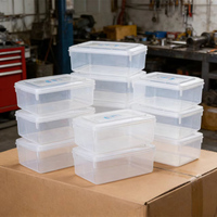 Herbruikbare transparante PP plastic koelkast organizer stapelbare koelkast opbergbox met deksel voor groente fruit voedsel opslag