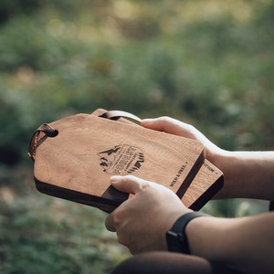 Planche à découper en bois écologique et durable, nouvelle conception, avec trou, bloc à découper, 1,5 cm d'épaisseur, rectangle, mini, pour les sorties en plein air - Product Image 4