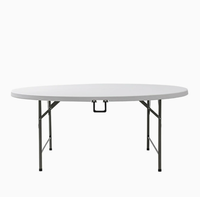 Table pliante portable en plastique HDPE à cadre en acier, gain de place, pour extérieur, jardin, patio, pique-nique, camping, cour, événements