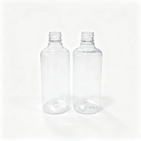 Flacon compte-gouttes en plastique PET transparent, flacon vide pour sérum cosmétique avec bouchon compte-gouttes noir, logo personnalisé OEM, usine source