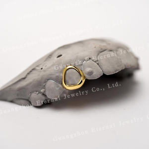 Donne su misura uomo aperto Grillz singolarmente nome simbolo Moissanite diamante S925 argento 10K oro massiccio fino Grillz per denti - Product Image 2