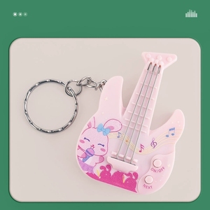 Wholesale Mini Electric Guitar Shaped Keyring Playable String Music Toy Cartoon Animal <b>Backpack</b> For <b>Children</b> Key Accessories - Product Image 3
