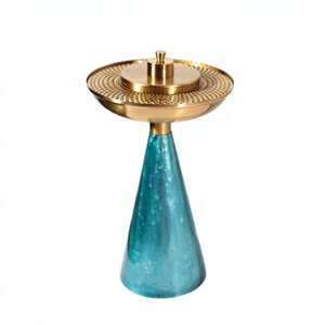 Brûleur à Bakhoor de Luxe Doré Mabkhara en Métal Fait Main Anti-Odeur pour Encens Indien et Arabe Majmar Teal – Support Décoratif pour Parfum d'Ambiance - Product Image 1