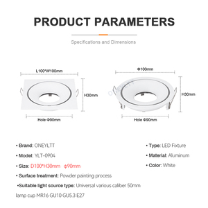 LED hai lớp trumpet <span class=keywords><strong>GU10</strong></span> Downlight đèn cup chủ MR16 chống chói Trần Spotlight đèn cơ sở với Khung bên ngoài phụ kiện - Product Image 6