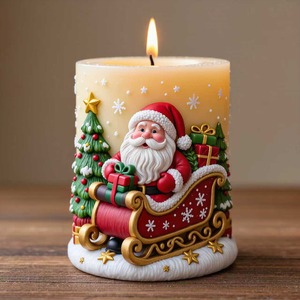 Moule à gâteau en résine 3D en relief, motif traîneau du Père Noël, pour la cuisson et la décoration de desserts de Noël - Product Image 6