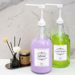 Half Gallon Glass <b>Pump</b> Dispenser Bottle, 64-Ounce Jug with <b>Pump</b> for Sauces, Syrups, Soaps and Laundry Detergent - Product Image 3