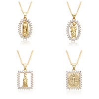 Colliers pendentifs tendance, médailles de prière, colliers personnalisés avec nom, colliers délicats en émeraude d'eau douce, colliers de la Vierge Marie