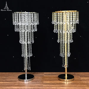 <span class=keywords><strong>Lustre</strong></span> en cristal acrylique doré haut de gamme, vente en gros d'usine, centre de table pour mariage - Product Image 3