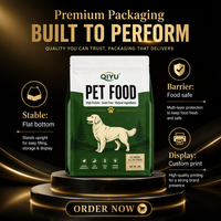 Sacs d'emballage personnalisés pour aliments pour animaux de compagnie, pochettes à fond plat pour nourriture pour chiens, nourriture pour chats, friandises pour animaux, emballage haute barrière