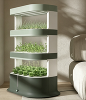 Système de culture aéroponique élégant à 3 niveaux avec lumière LED et pompe pour la culture intérieure d'herbes et de laitues